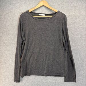 Cut Loose Women's Large Gray Black Long‎ Sleeve Shirt Grey Casual Top